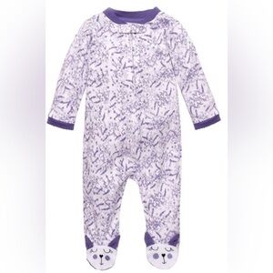 NWT Pajamas For Peace Sweet Lavender Pima Zip Footie Newborn